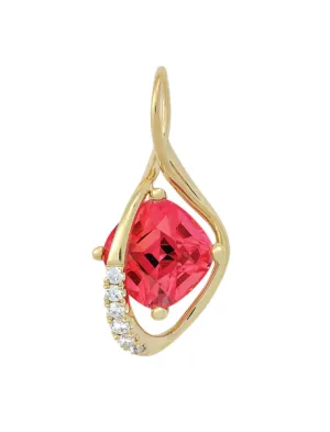 14KY Century Cut Padparadscha Pendant