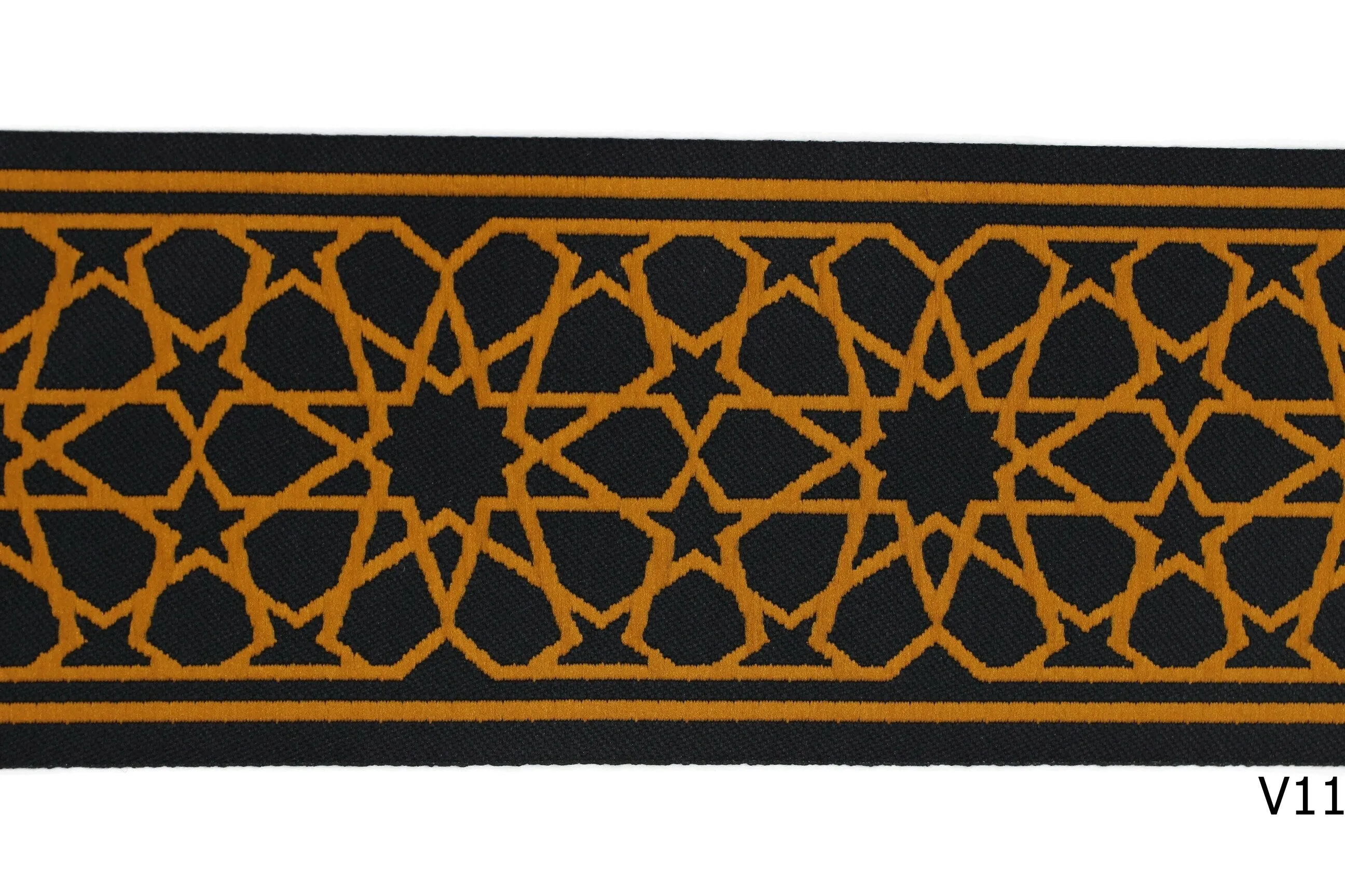 2.75" Andalusia Embroidered Drapery Trims, 70mm Jacquard Trims, Sewing Trim, Curtain trims, Jacquard Ribbons, Drapery Banding 70037