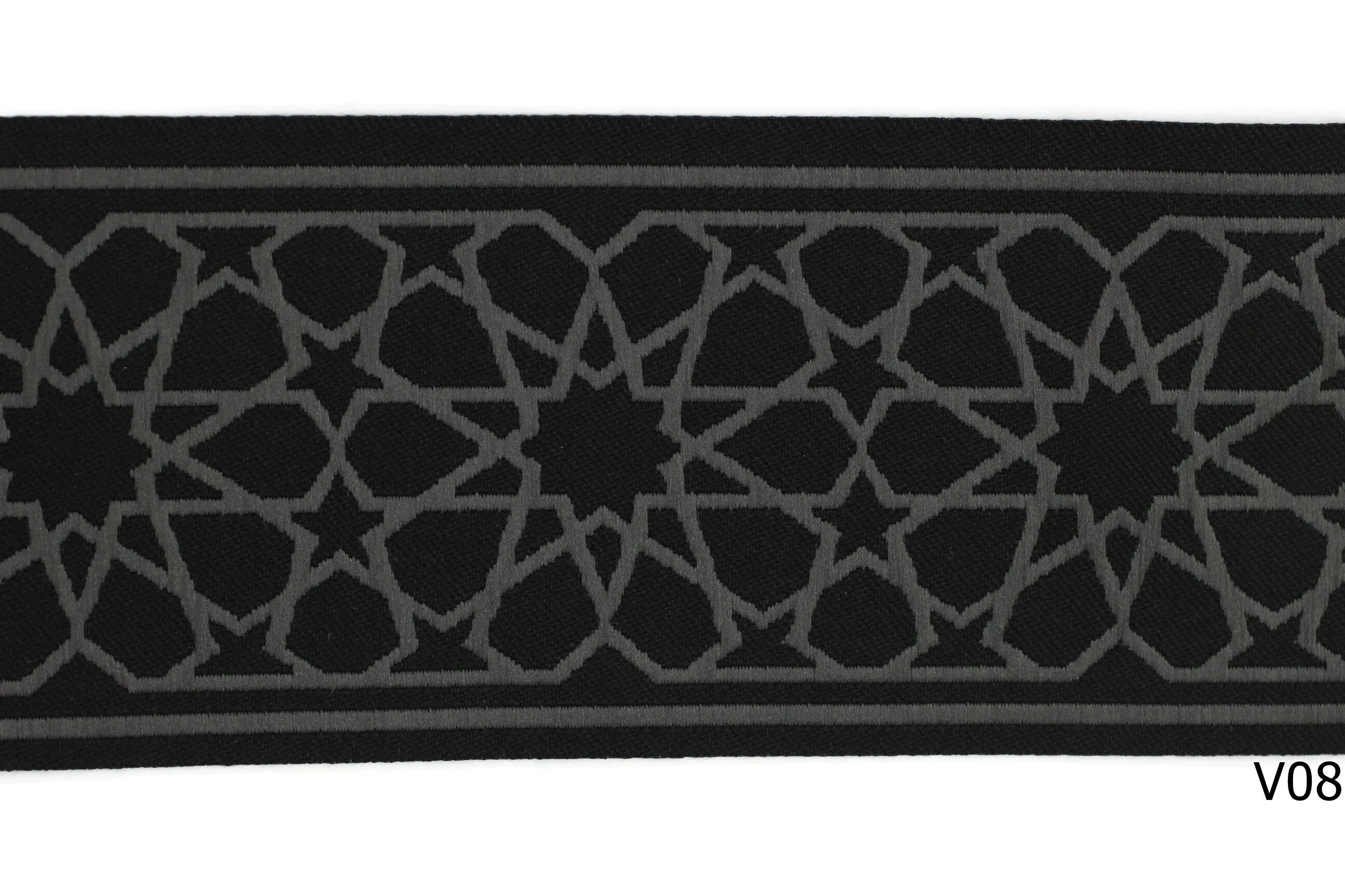 2.75" Andalusia Embroidered Drapery Trims, 70mm Jacquard Trims, Sewing Trim, Curtain trims, Jacquard Ribbons, Drapery Banding 70037