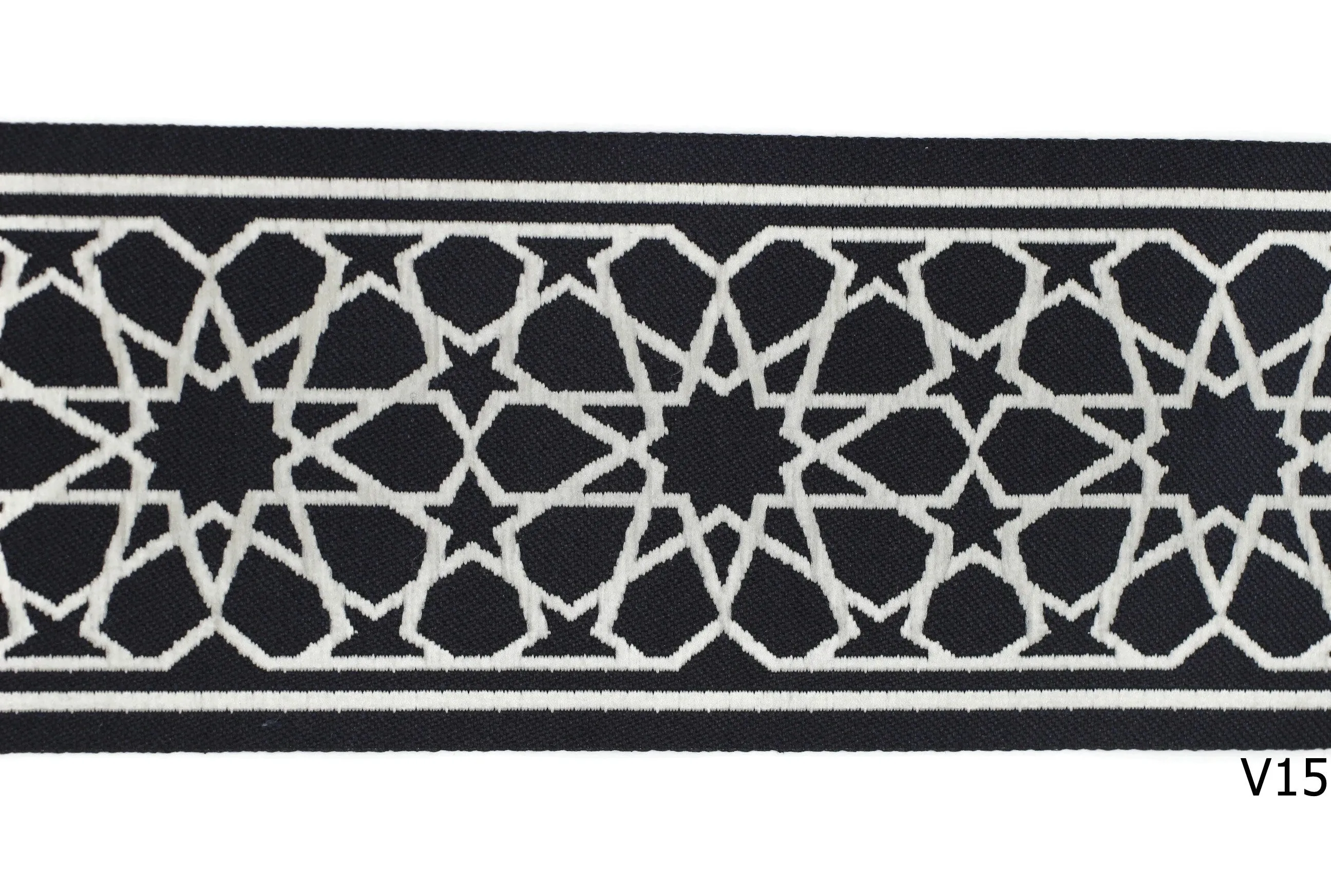 2.75" Andalusia Embroidered Drapery Trims, 70mm Jacquard Trims, Sewing Trim, Curtain trims, Jacquard Ribbons, Drapery Banding 70037