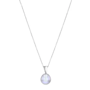 9mm Grey Teardrop Cultured River Pearl Pendant on 18" Chain | 9K White Gold