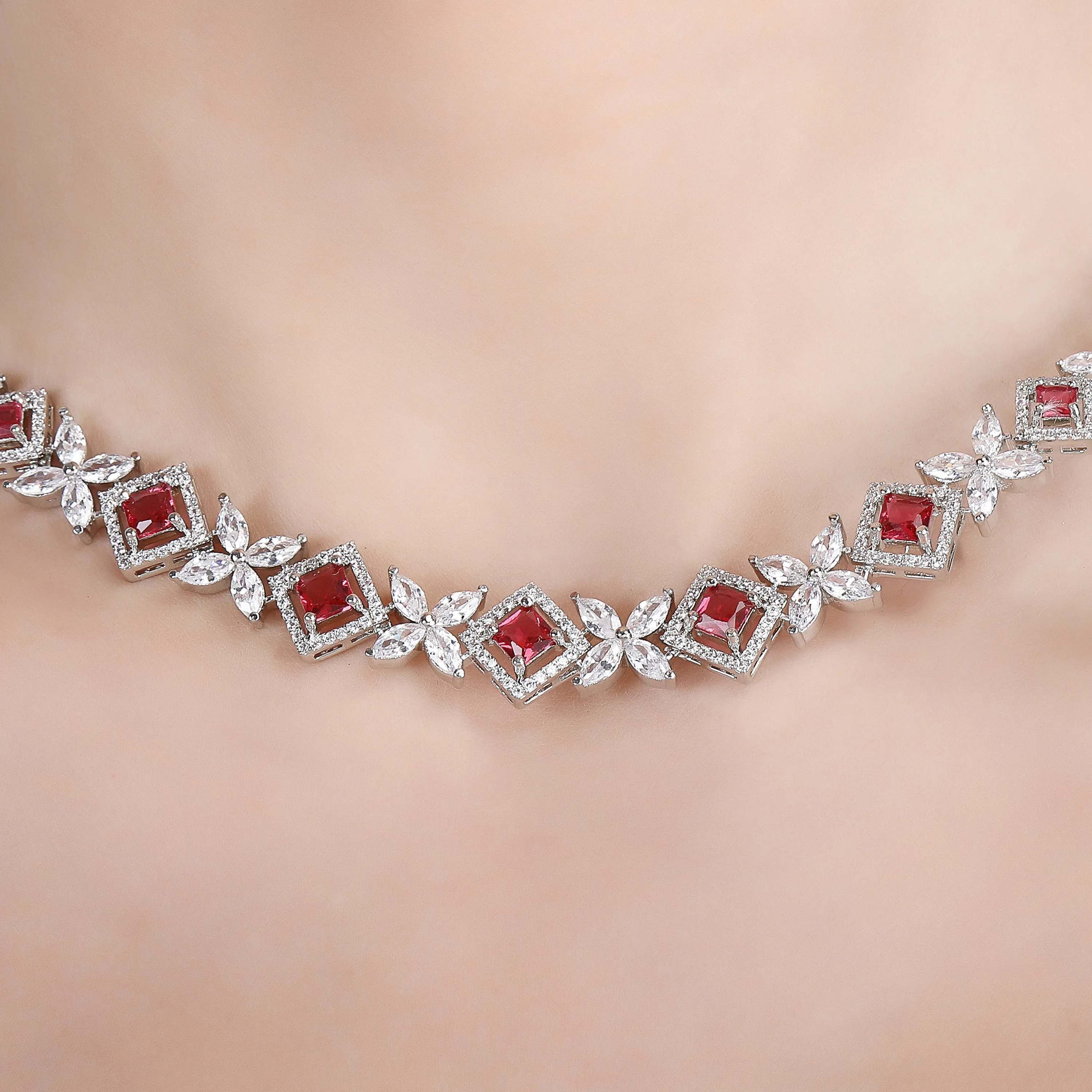 Aadhya Zircon Necklace Set
