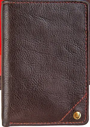 Angle Stitch Leather Slim Trifold Wallet