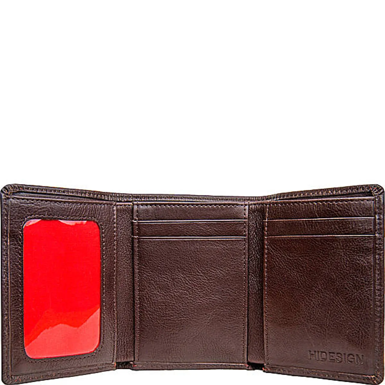 Angle Stitch Leather Slim Trifold Wallet