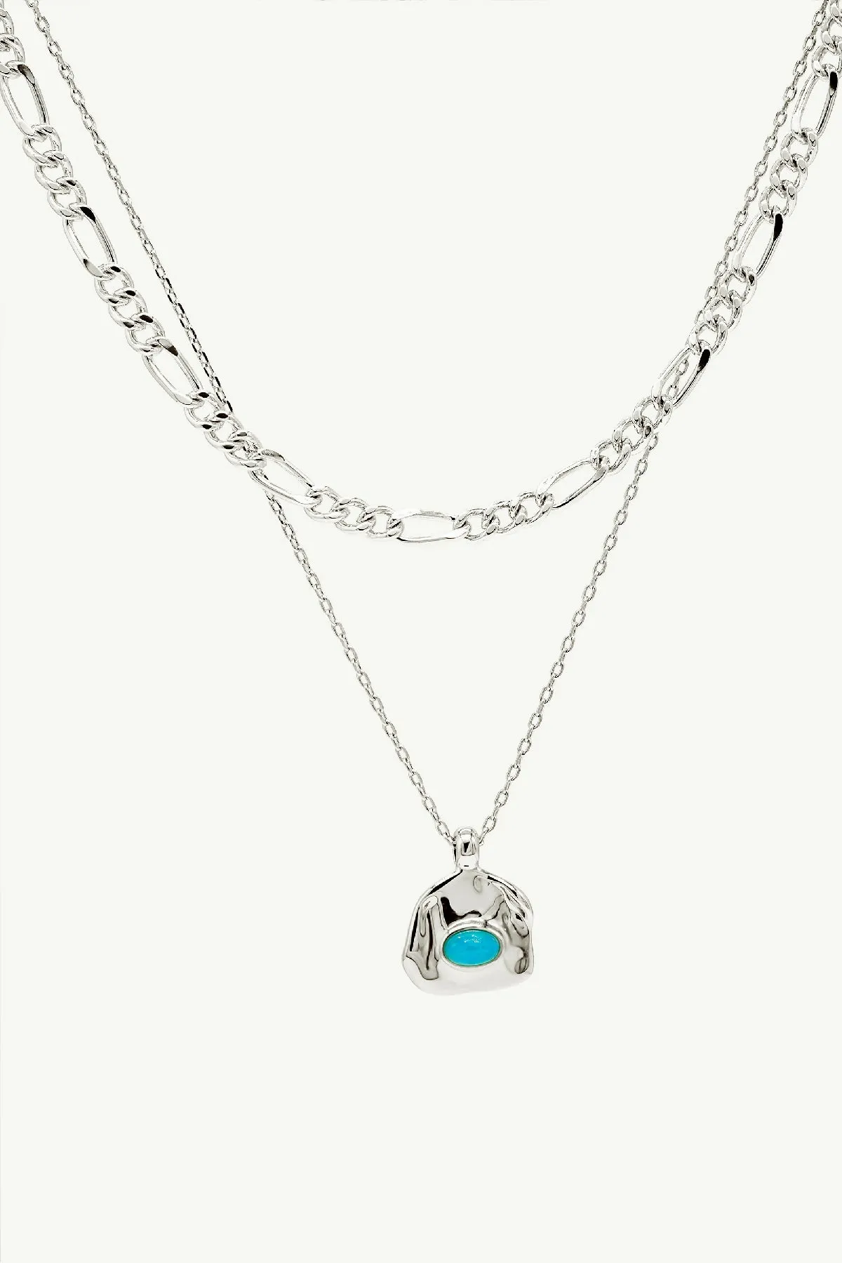 Aria Silver Necklace Layer - Sky Blue