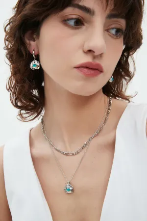 Aria Silver Necklace Layer - Sky Blue