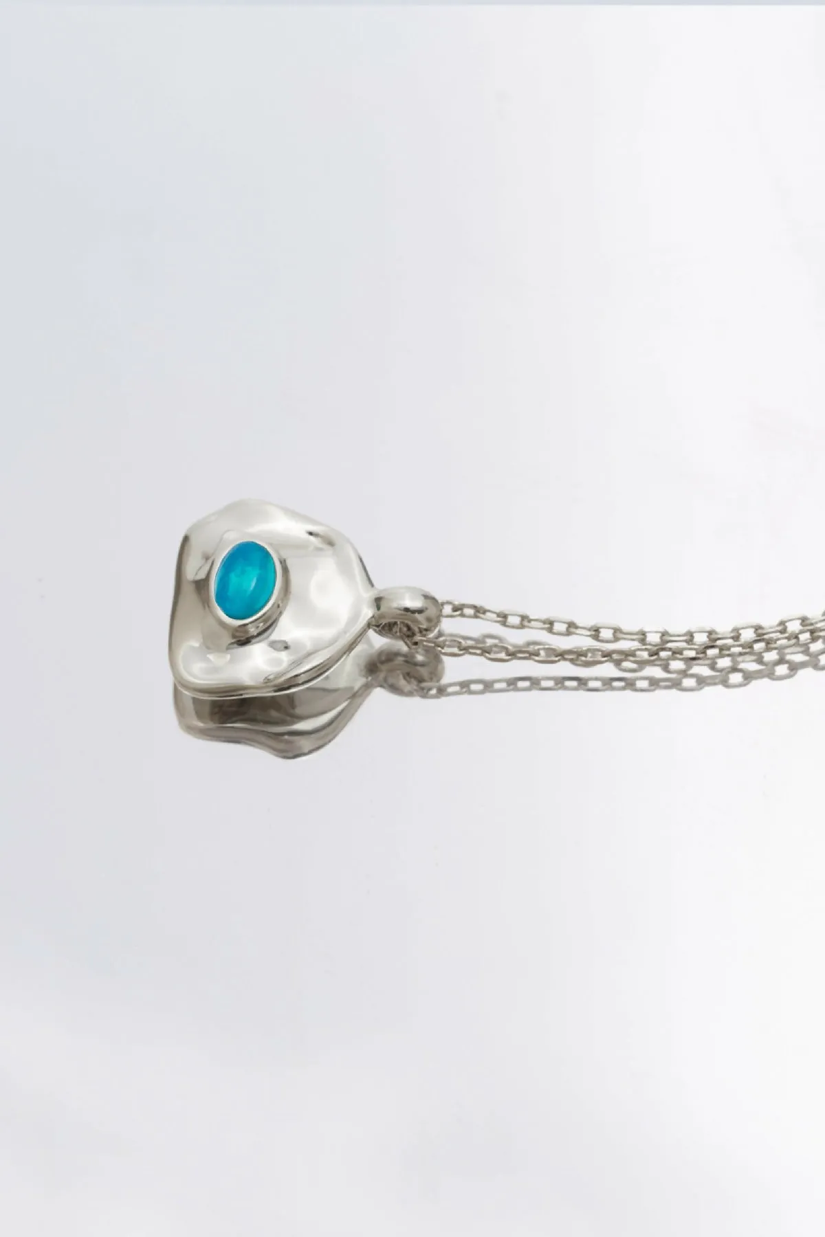 Aria Silver Necklace Layer - Sky Blue