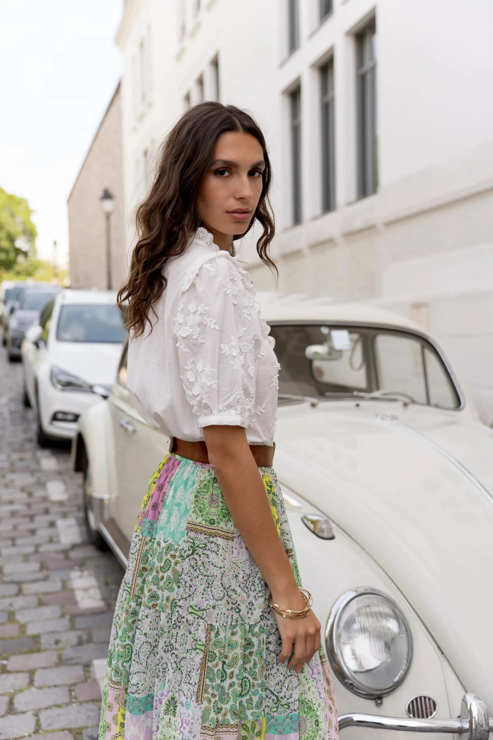 Benedicte White Floral Embroidered Blouse