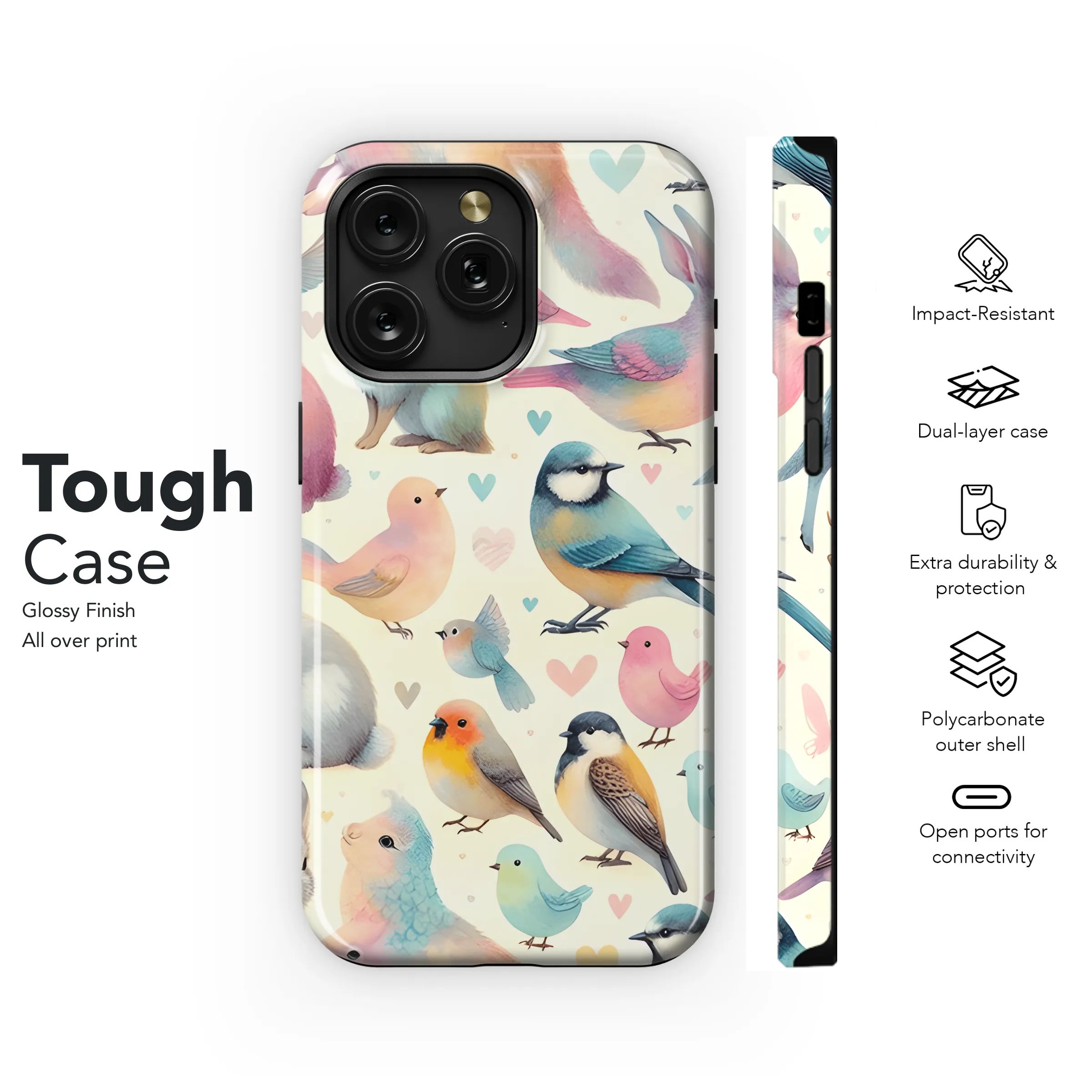 Birds Phone Case iPhone Samsung Cover Pixel 3751