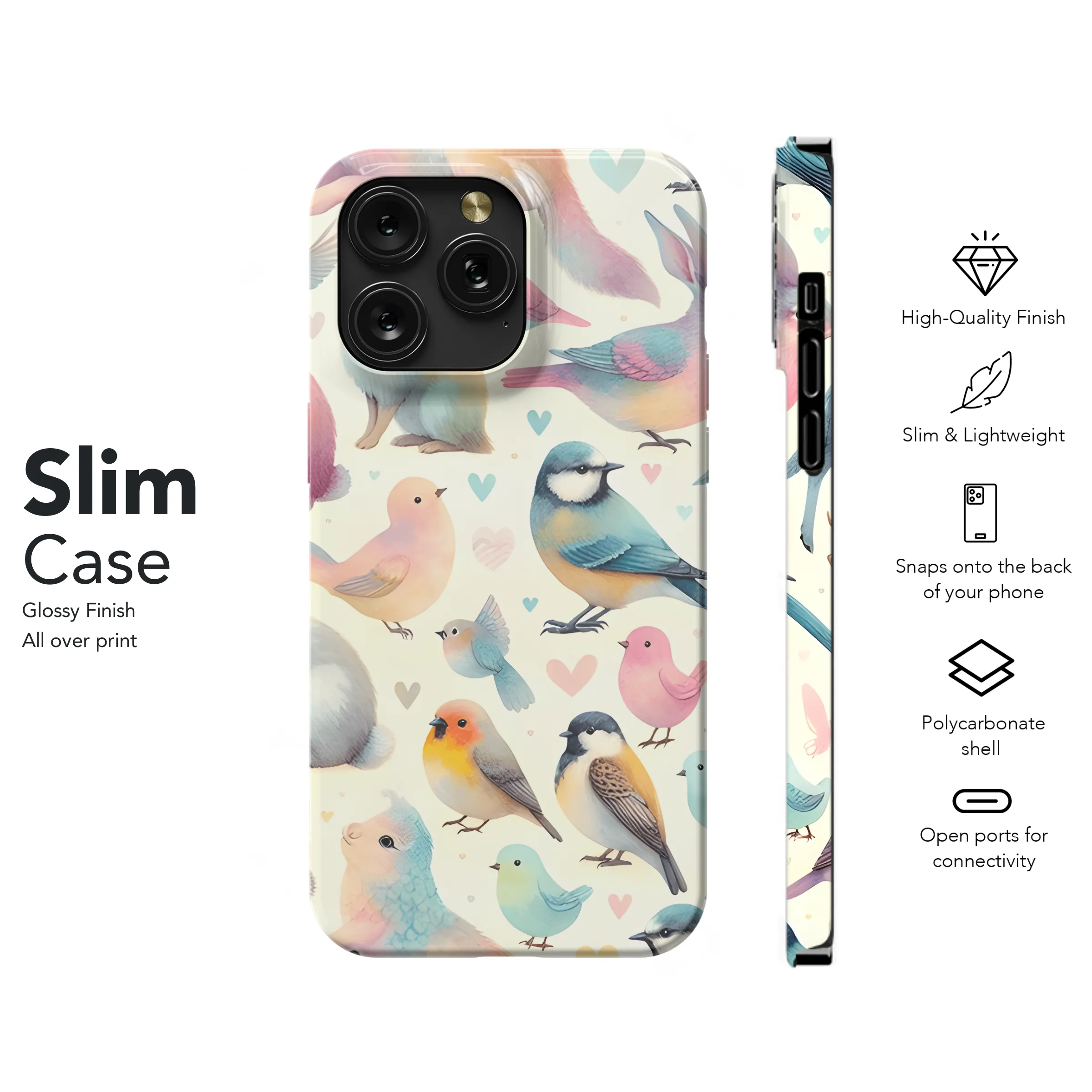Birds Phone Case iPhone Samsung Cover Pixel 3751