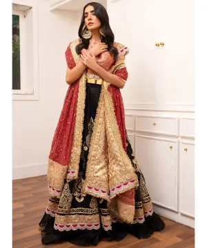 Black Embroidered Organza Fabric Lehenga Choli