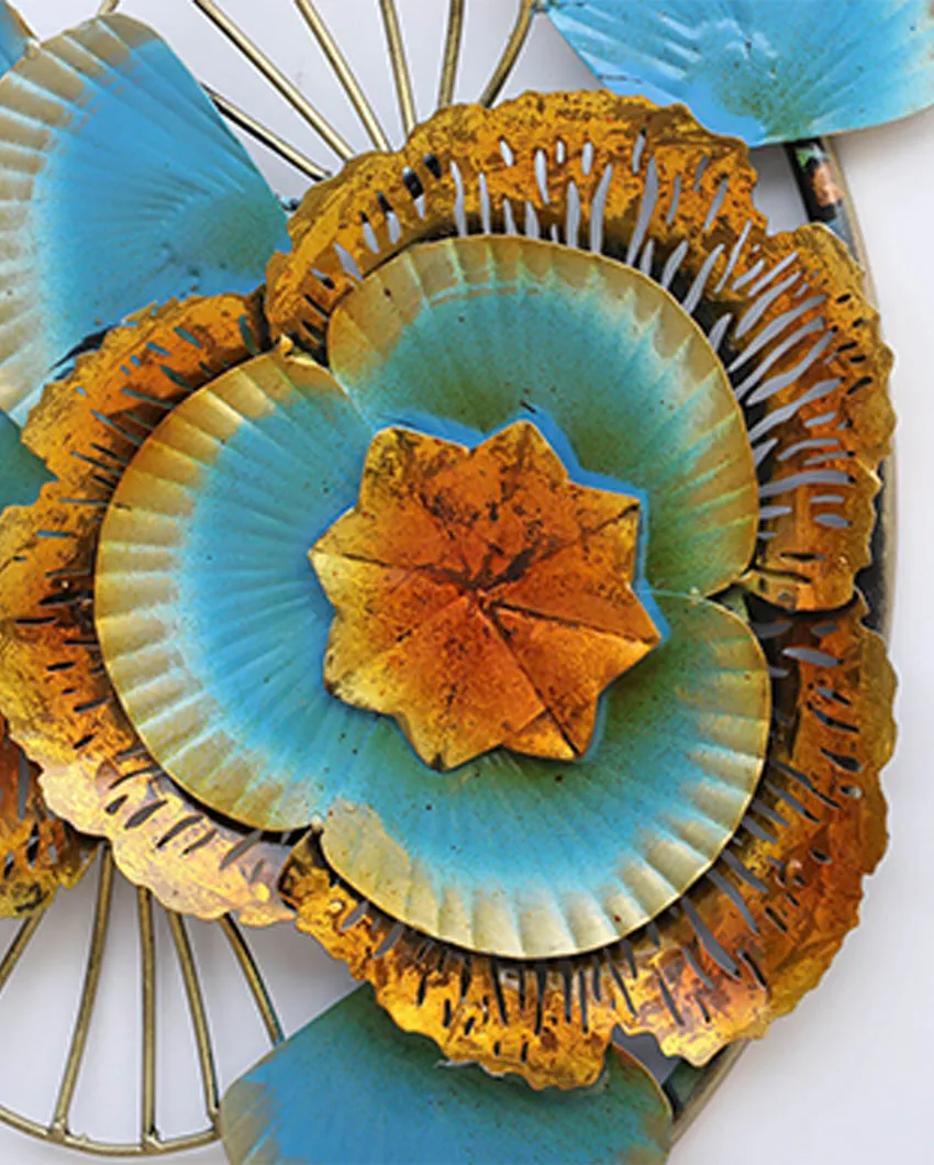 Blue Leaf Art Iron Wall Décor | 32 x 2 x 22 inches