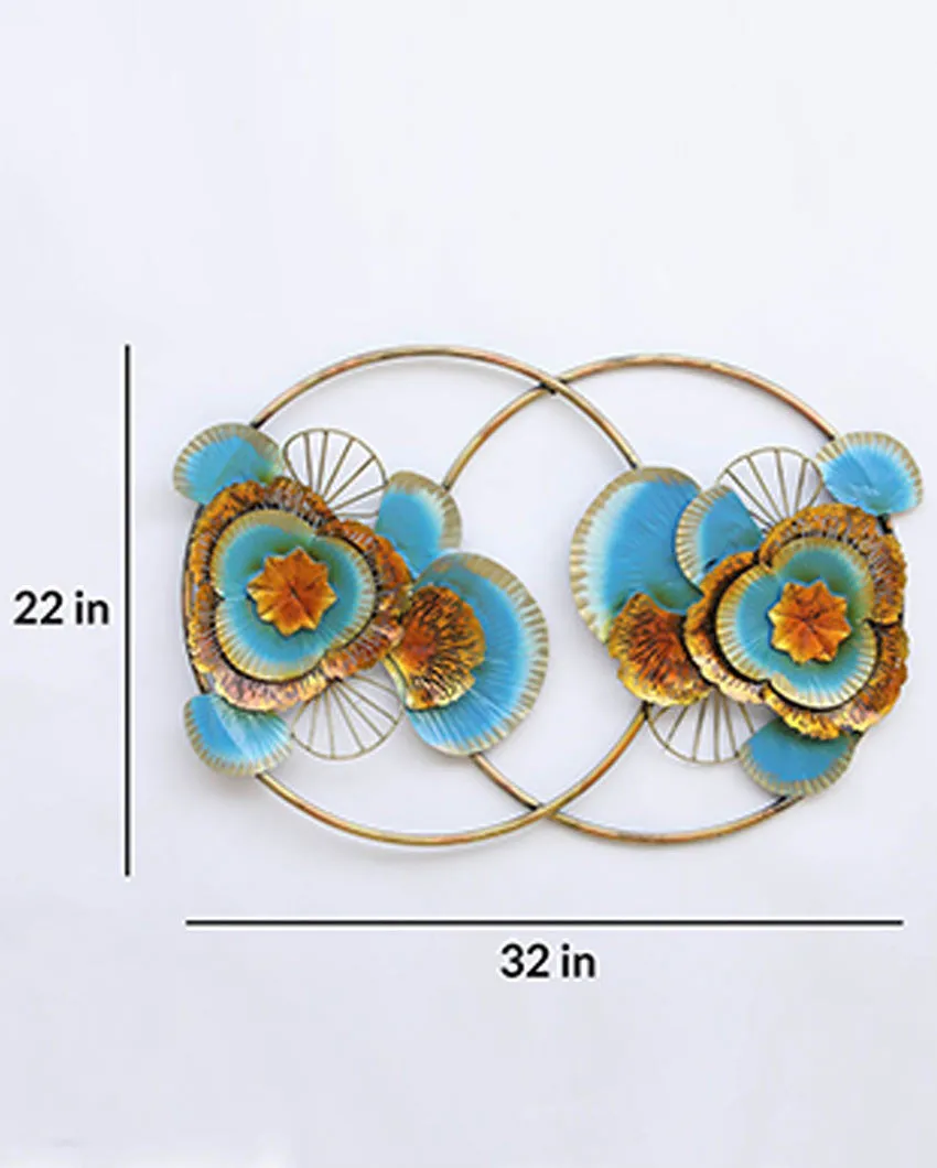 Blue Leaf Art Iron Wall Décor | 32 x 2 x 22 inches