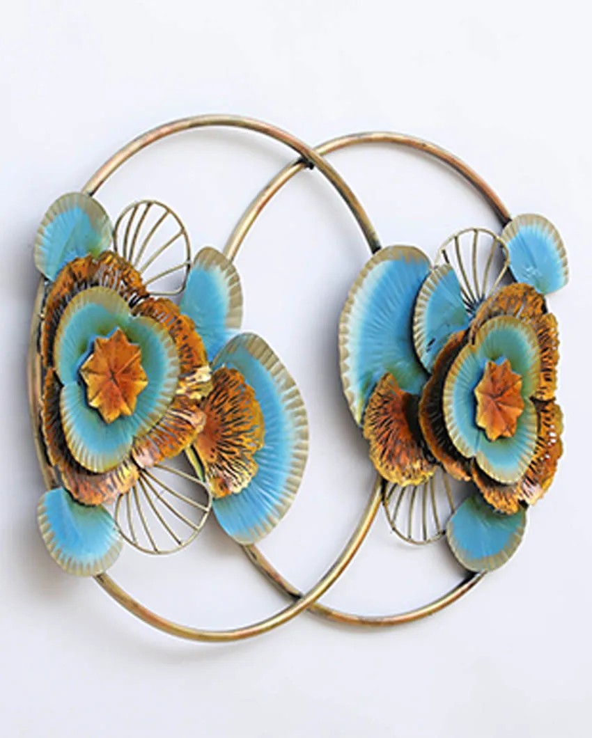 Blue Leaf Art Iron Wall Décor | 32 x 2 x 22 inches