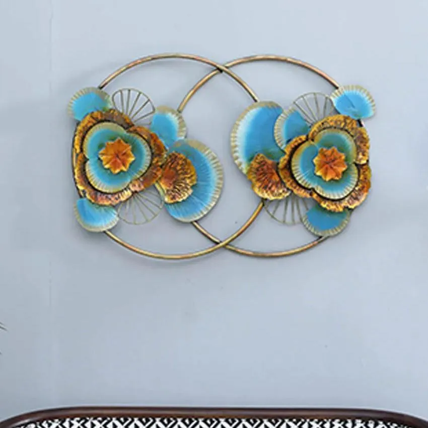 Blue Leaf Art Iron Wall Décor | 32 x 2 x 22 inches