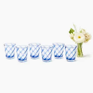 Blue Swirl Outdoor Glasses (Set of 6)