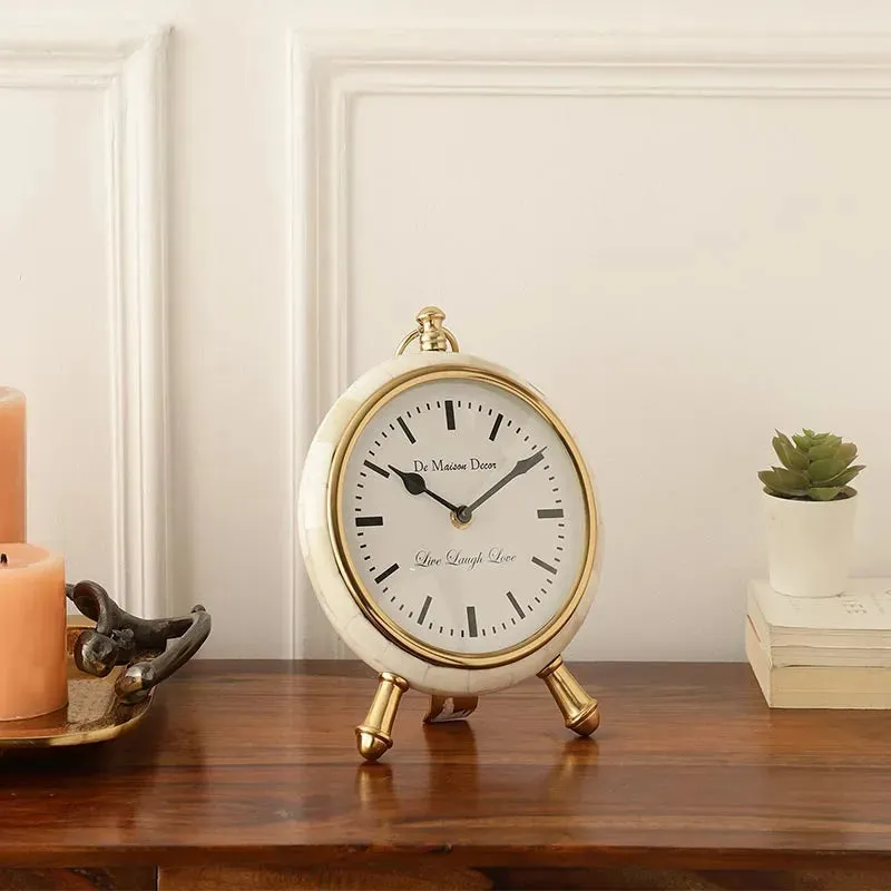 Bone Framed Table Clock | 8 x 3 inches