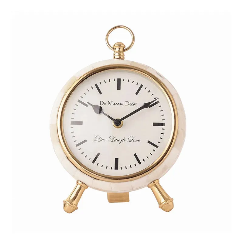 Bone Framed Table Clock | 8 x 3 inches