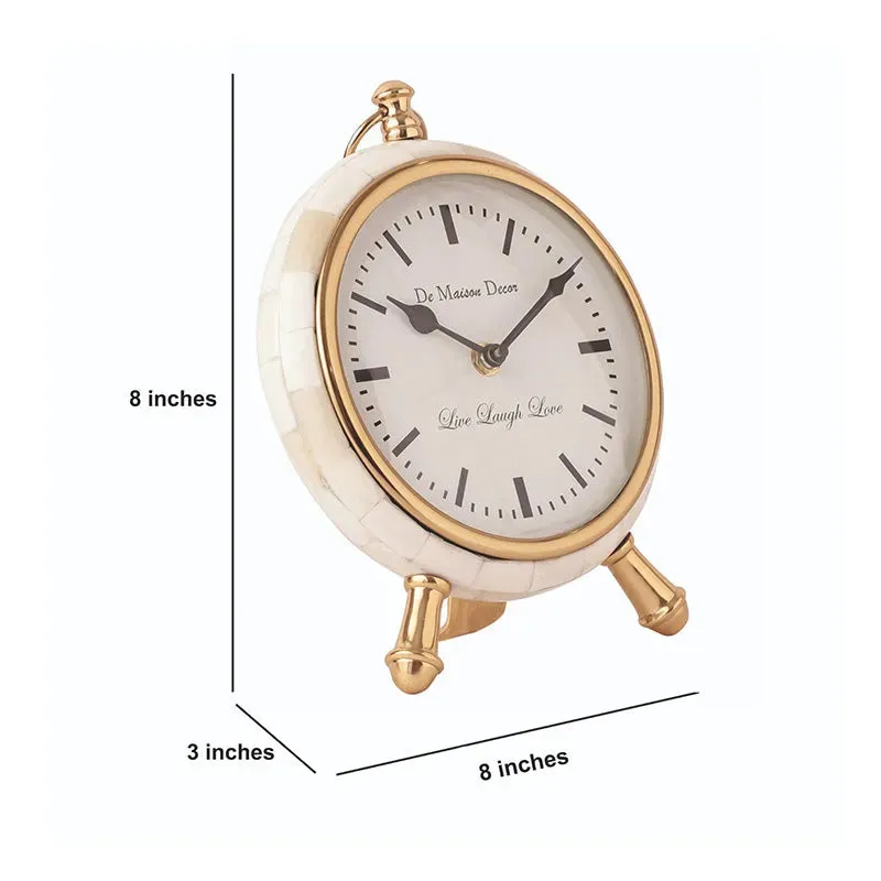 Bone Framed Table Clock | 8 x 3 inches