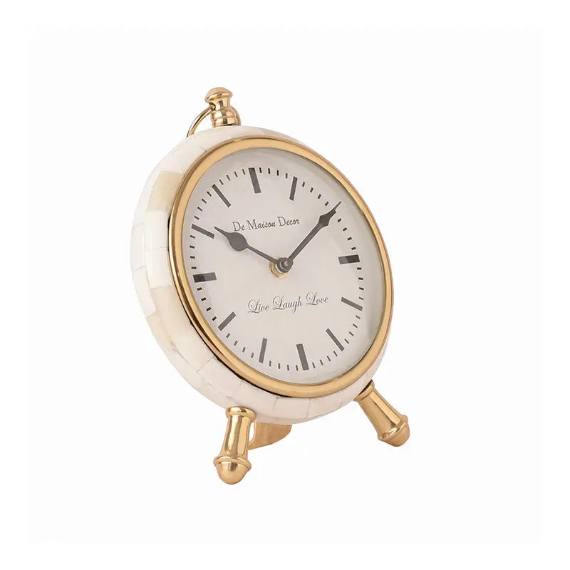 Bone Framed Table Clock | 8 x 3 inches