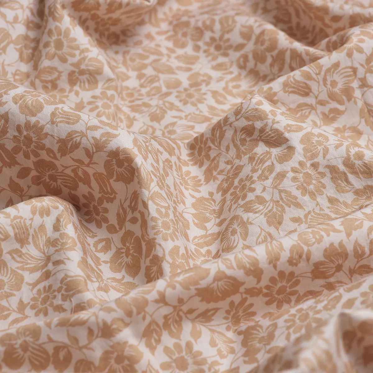 Butterscotch Meadow Floral Printed Cotton Flat Sheet