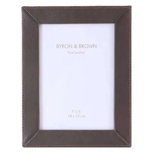 Byron and Brown Slim Classic Photo Frame 5x7 - Nappa Brown