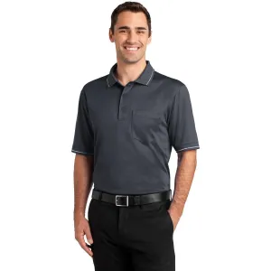 CornerStone Men's Charcoal/Light Grey Select Snag-Proof Tipped Pocket Polo