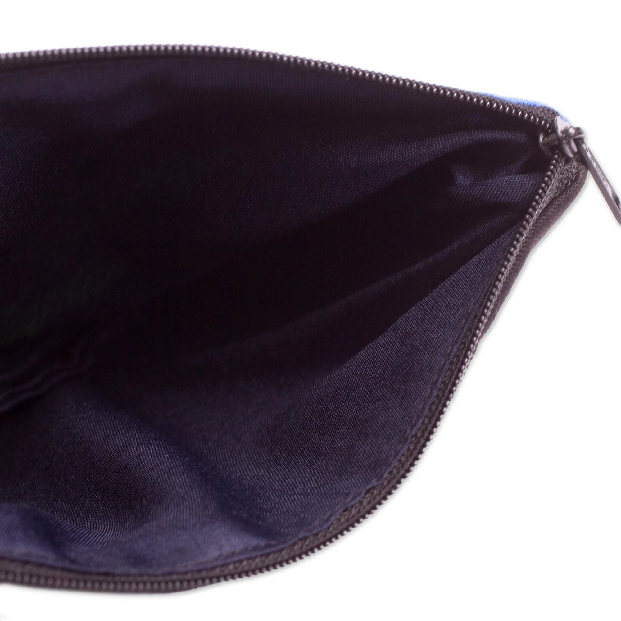 Cotton Applique Folk Art Cosmetic Bag - Jungle Friends | NOVICA
