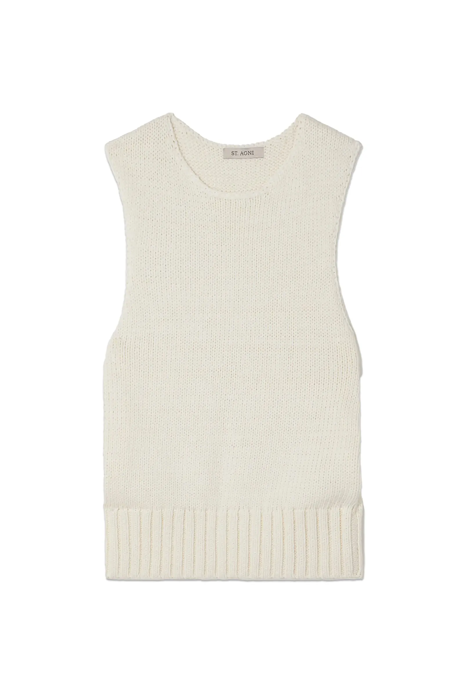 Crocheted Cotton, Linen And Silk-Blend Tank