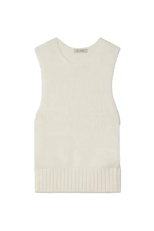Crocheted Cotton, Linen And Silk-Blend Tank