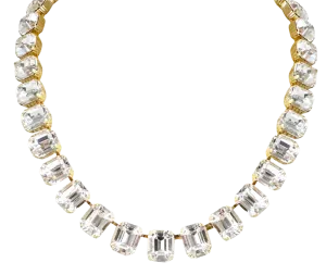Emerald Cut Diamond Crystal Necklace
