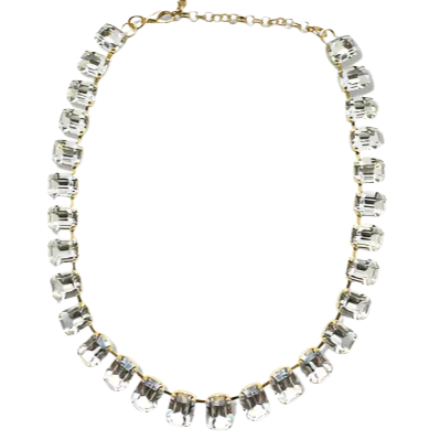 Emerald Cut Diamond Crystal Necklace
