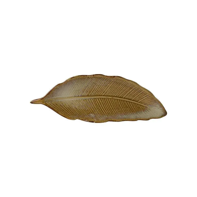 Exotic Glazed Leaf Platter | Set of 2