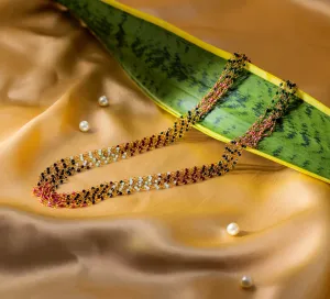 Gold-Plated Multi-Layer Mala Necklace Set with Colorful Hydro Beads