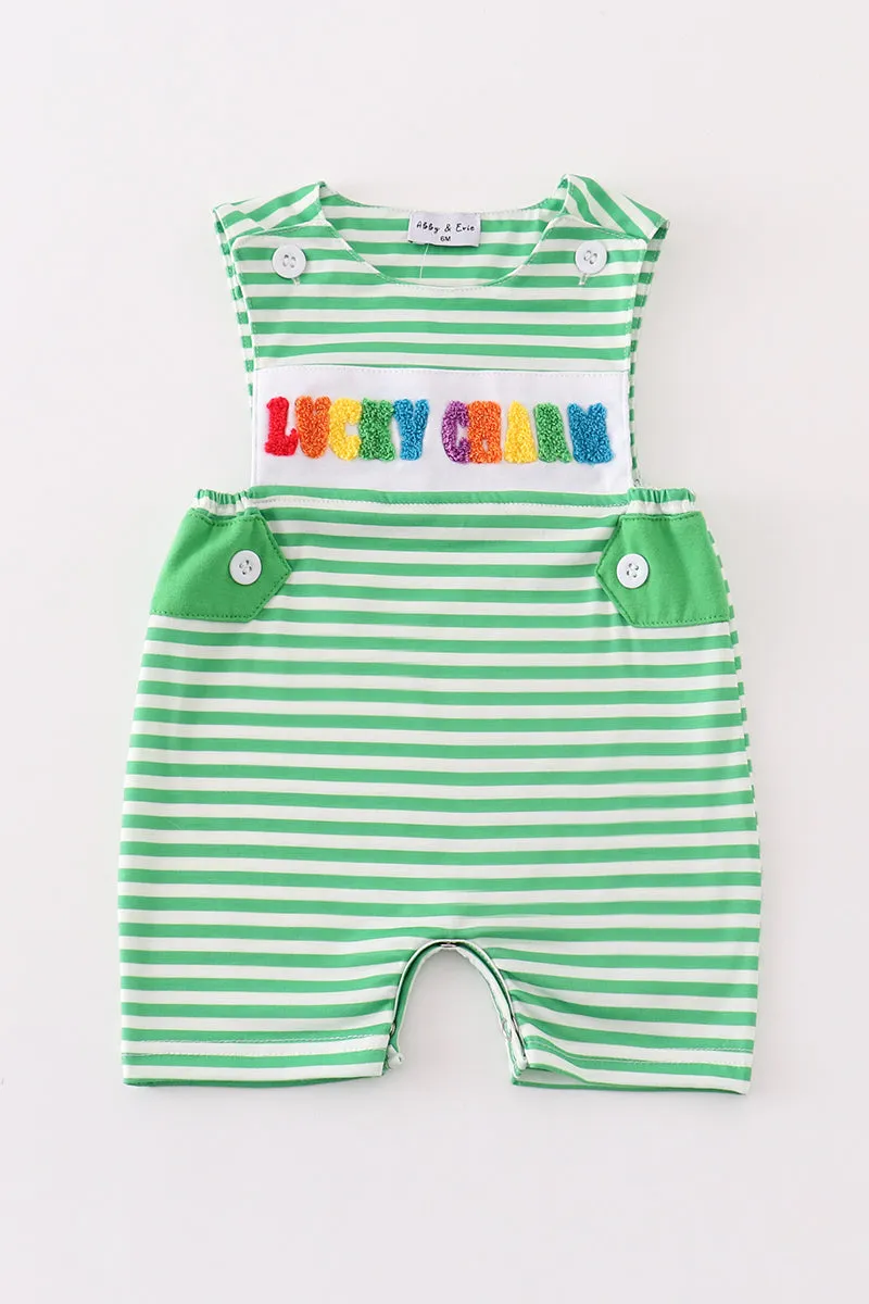 Green stripe lucky charm french knot boy jonjon