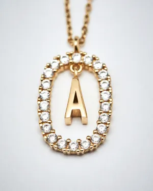 GRID 2 Diamonds and Gold Letter A Necklace