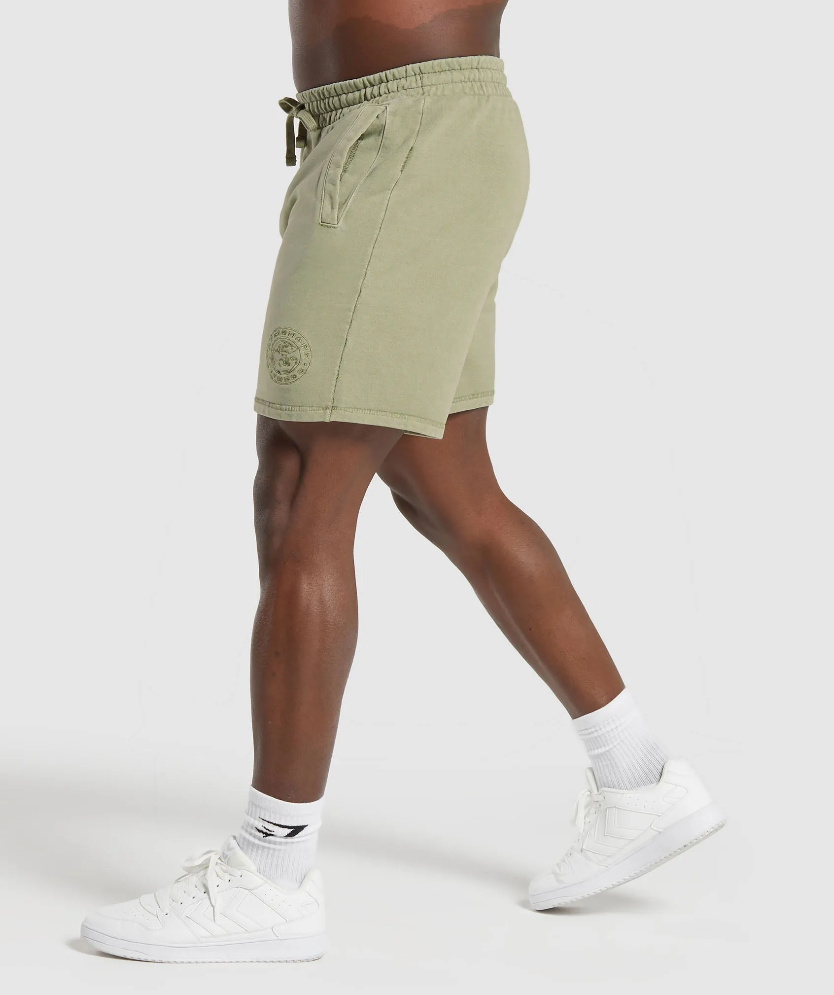 Gymshark Premium Legacy Shorts - Natural Sage Green