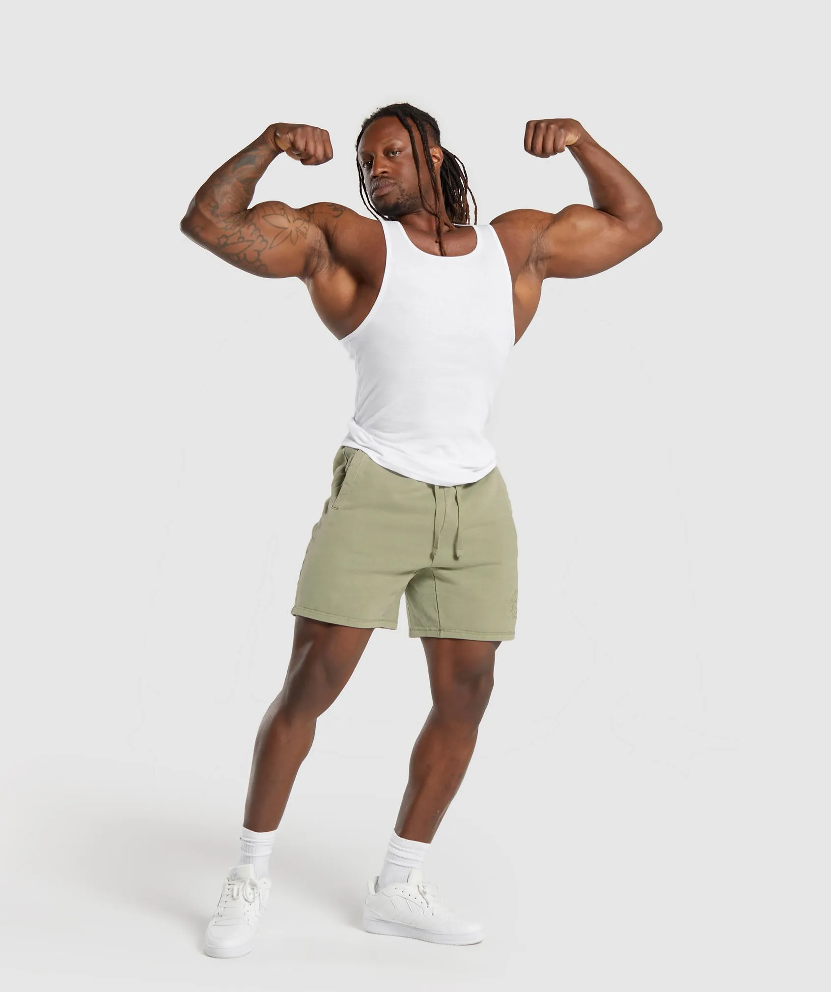 Gymshark Premium Legacy Shorts - Natural Sage Green
