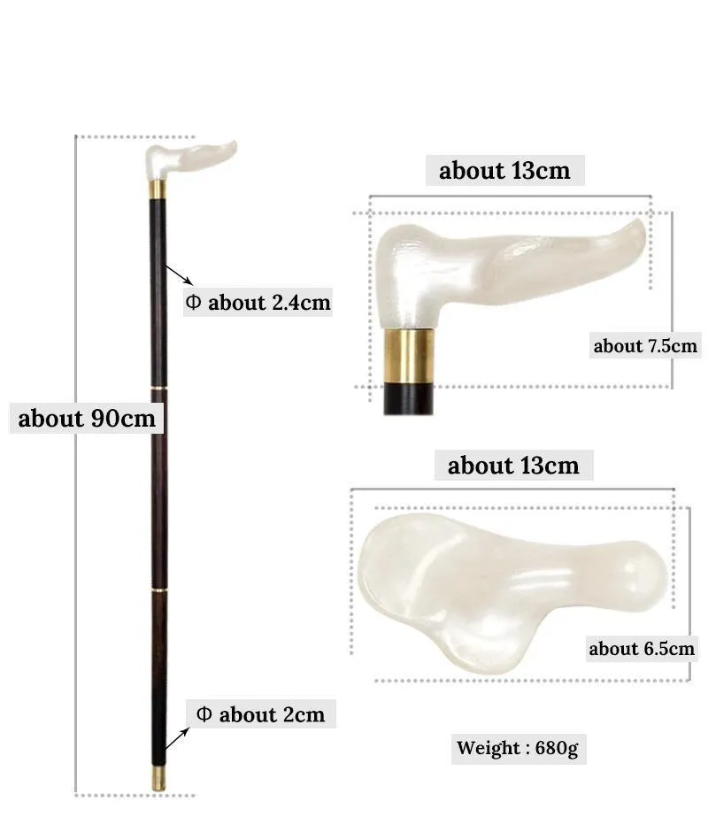 Jean Wooden Walking Stick With White Handle