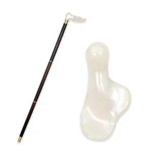 Jean Wooden Walking Stick With White Handle