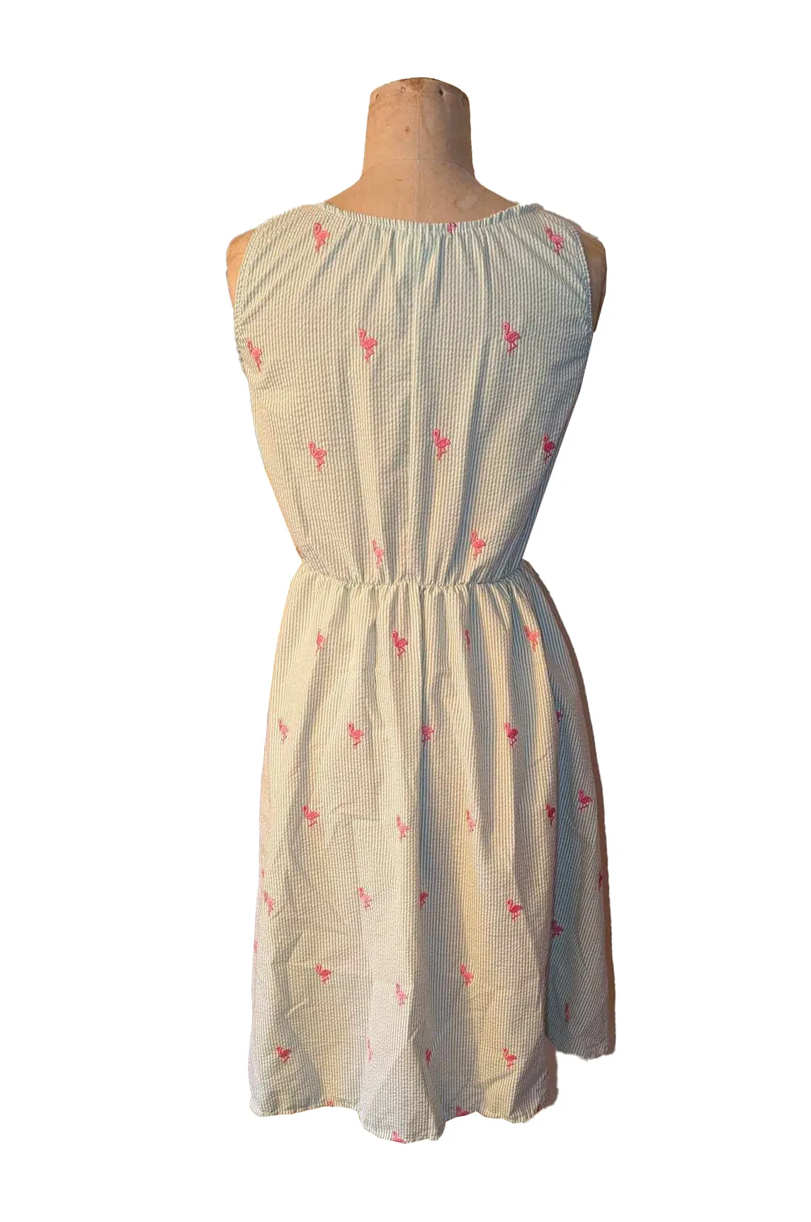 Judy Dress - Green Seersucker