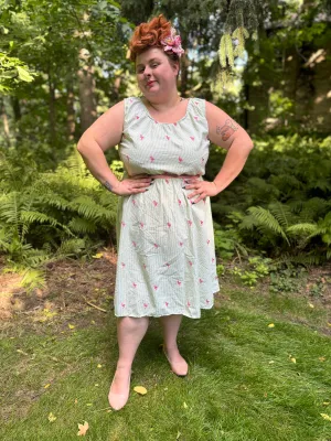 Judy Dress - Green Seersucker