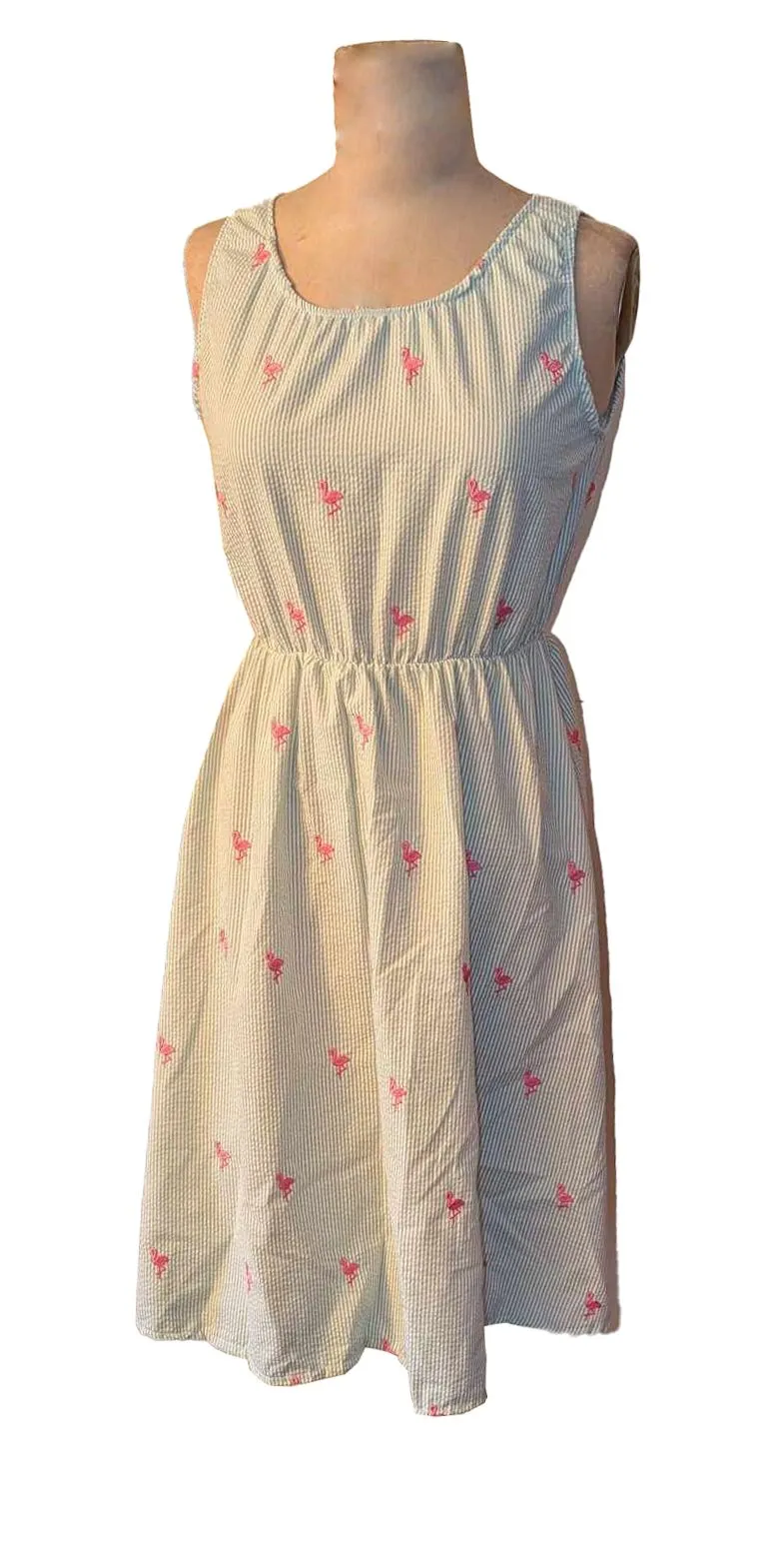 Judy Dress - Green Seersucker