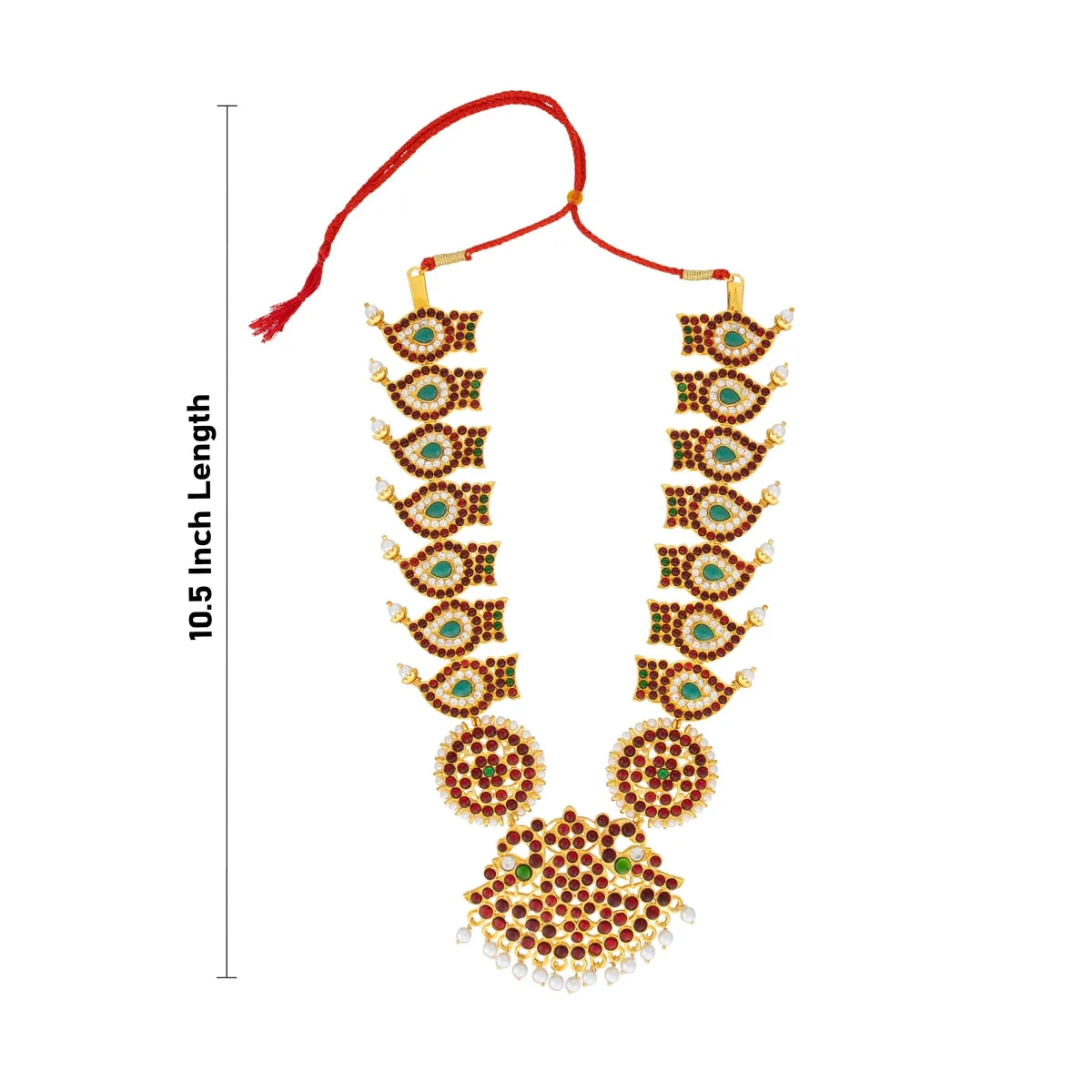 Kemp Stone Haram - 10.5 Inches | Mango Design Long Stone Necklace/ Kemp Jewellery for Dance