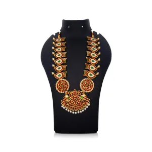Kemp Stone Haram - 10.5 Inches | Mango Design Long Stone Necklace/ Kemp Jewellery for Dance