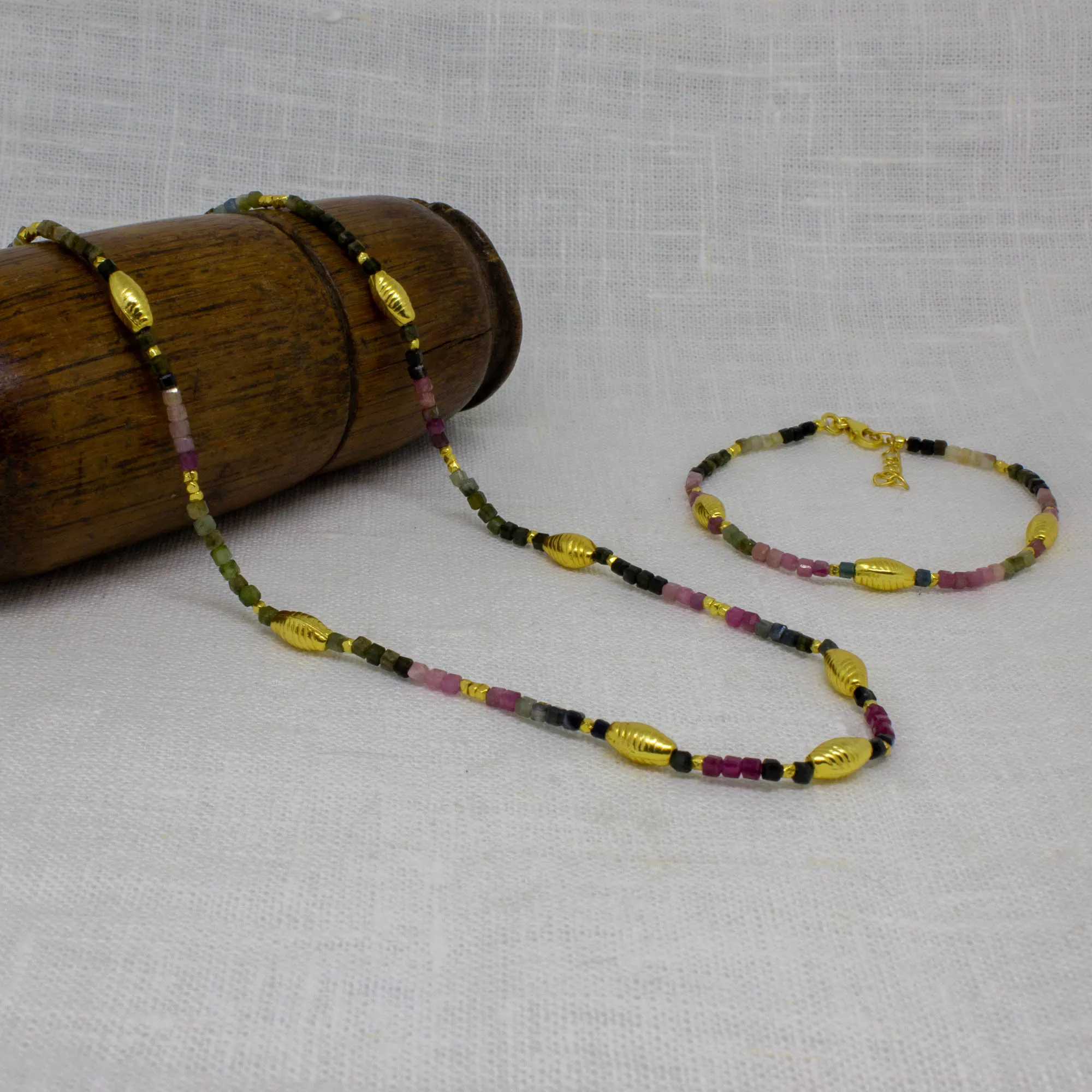 Koa Gemstone Beaded Necklace