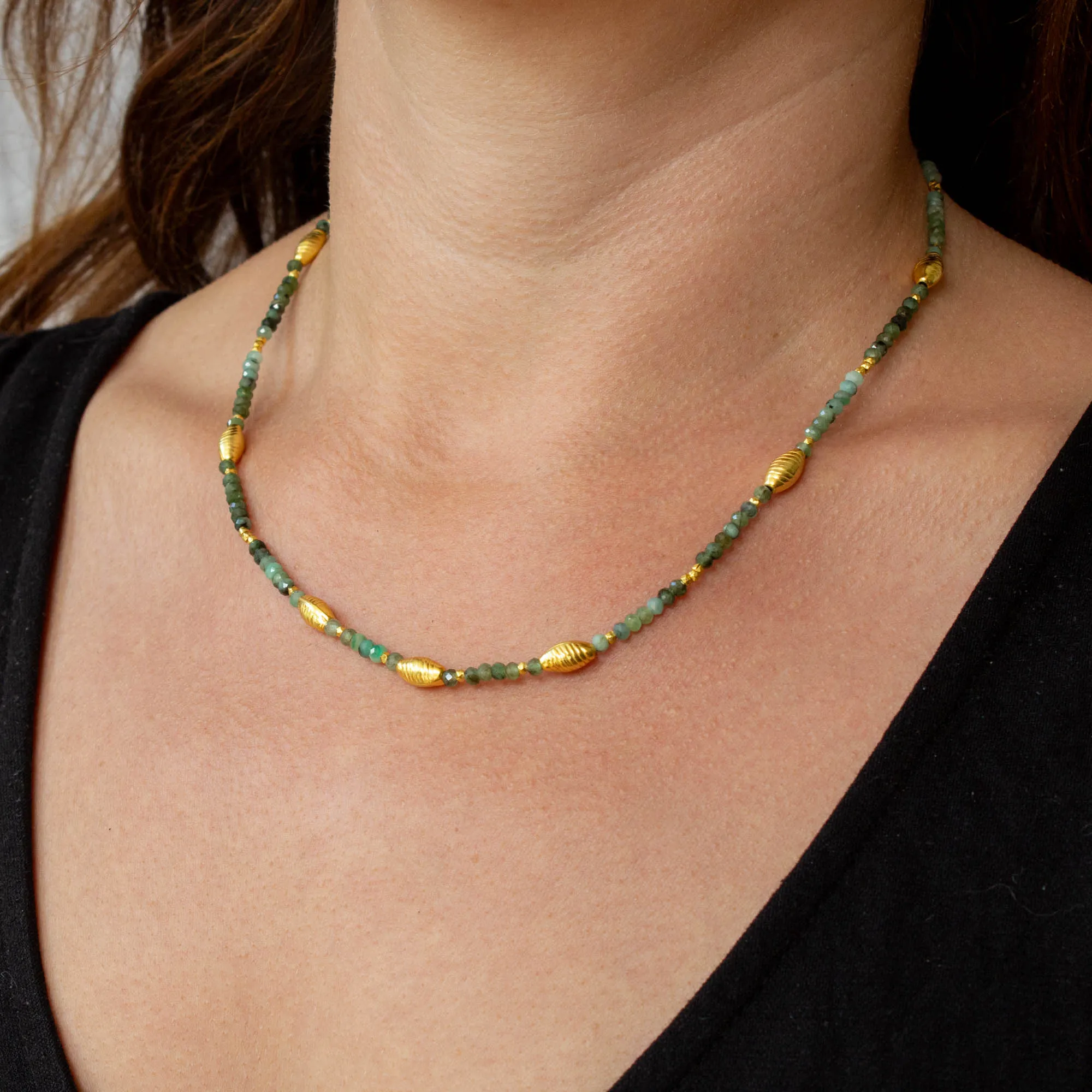 Koa Gemstone Beaded Necklace