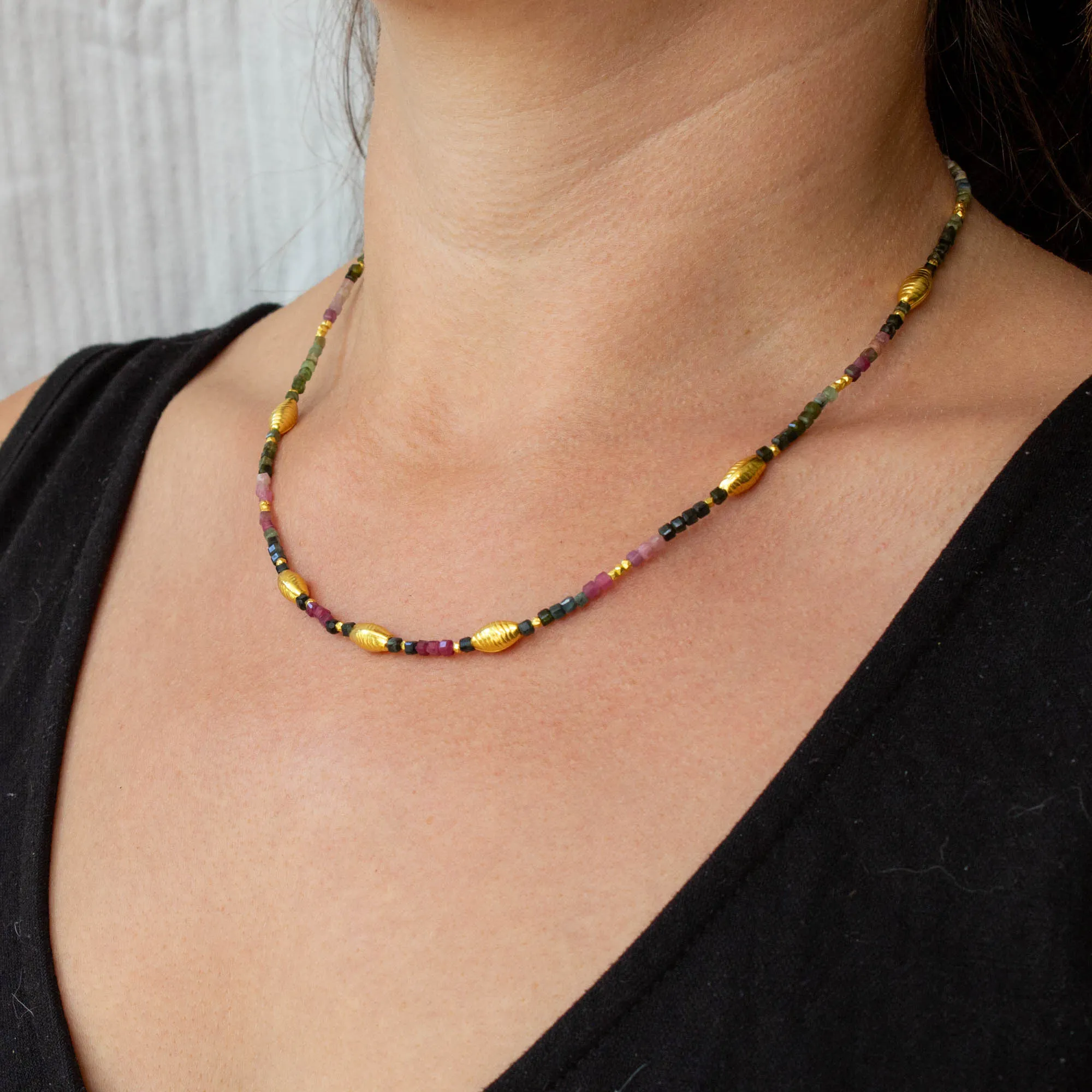 Koa Gemstone Beaded Necklace