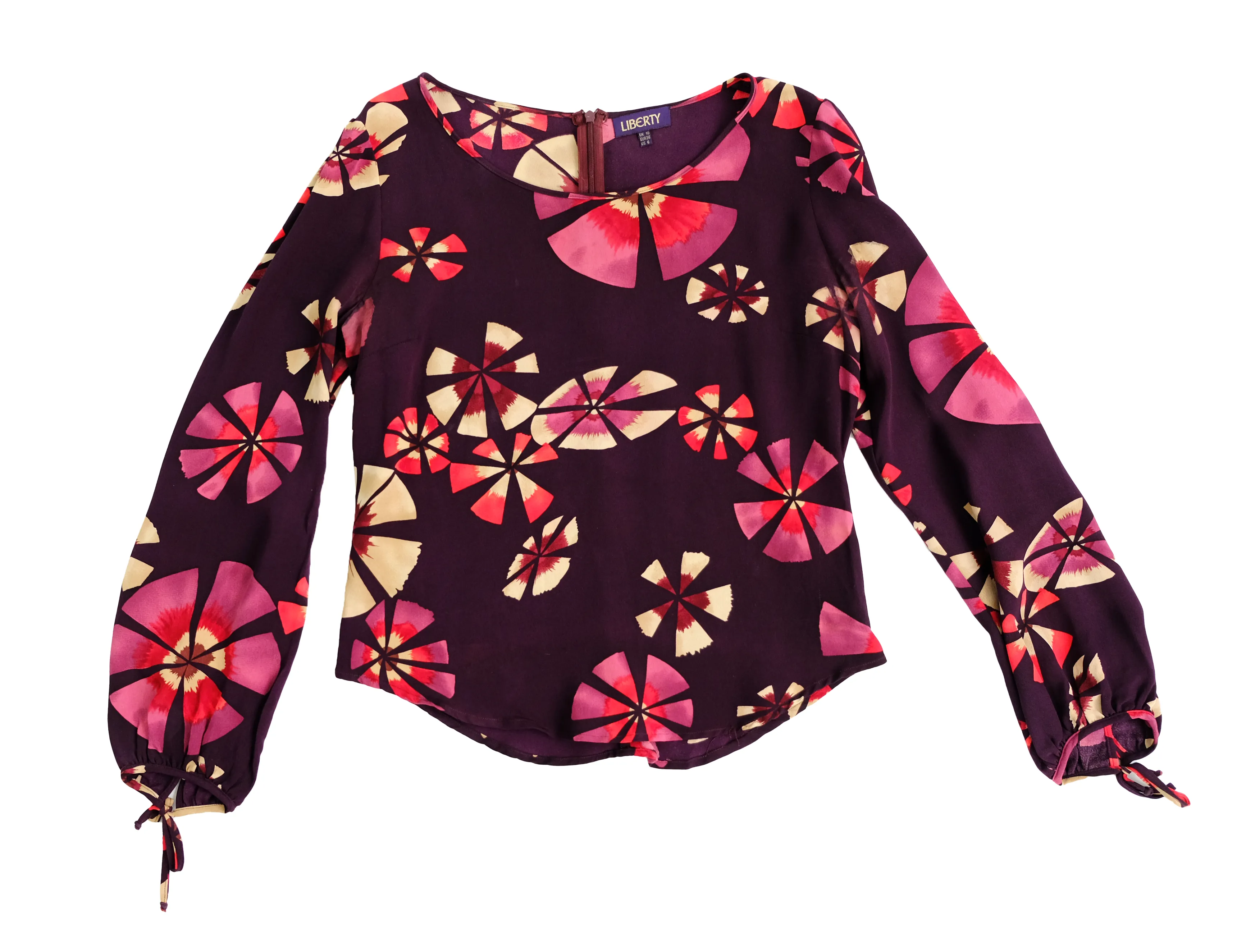 Liberty Vintage Printed Top with Matching Tie, UK8-10