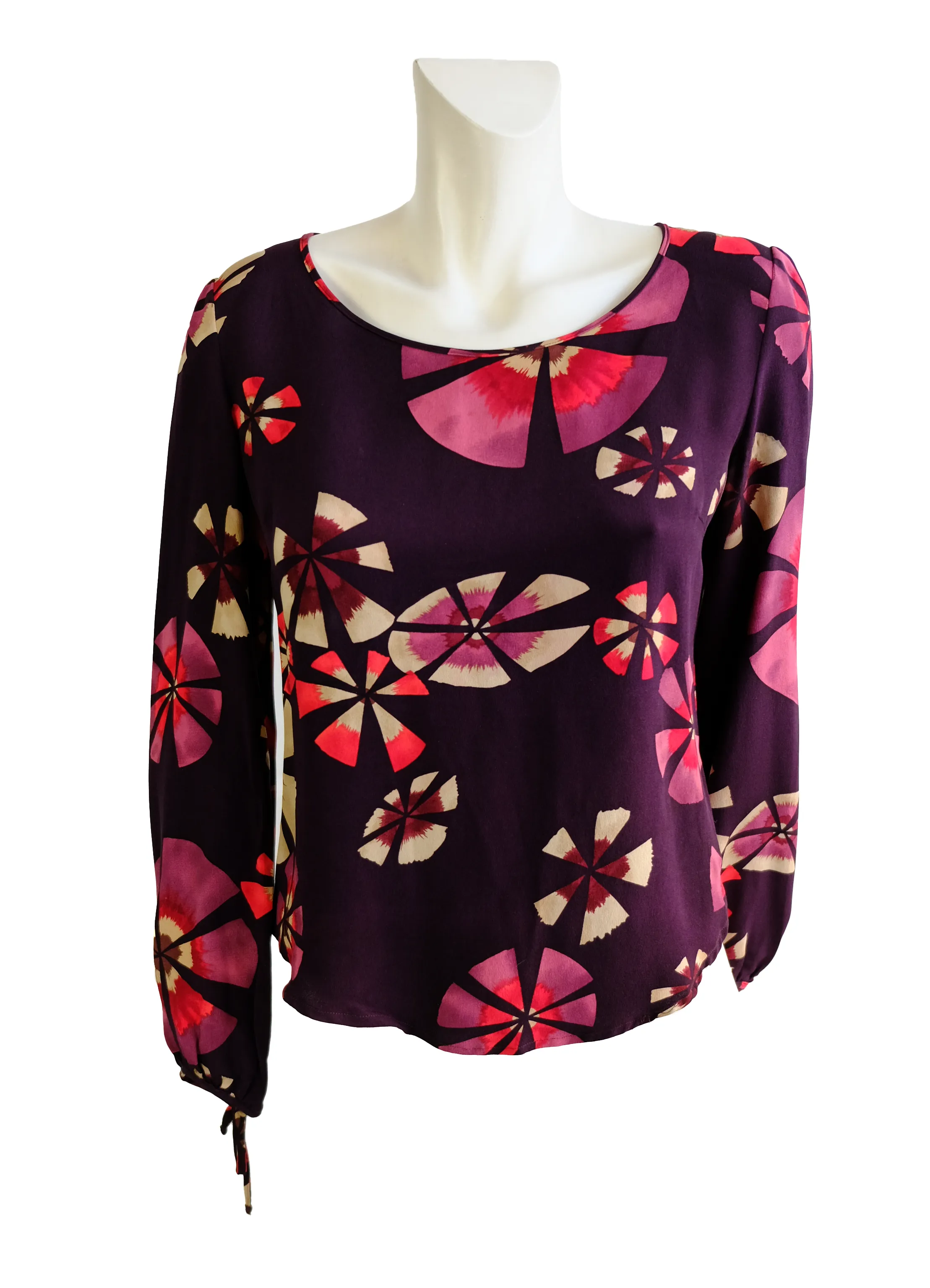 Liberty Vintage Printed Top with Matching Tie, UK8-10